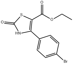 4-(4-BROMO-PHENYL)-2-OXO-2,3-DIHYDRO-THIAZOLE-5-CARBOXYLIC ACID ETHYL ESTER Struktur