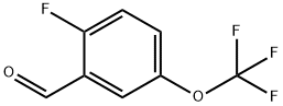 2-フルオロ-5-(トリフルオロメトキシ)ベンズアルデヒド 化学構造式