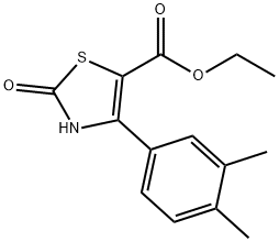 4-(3,4-二甲基苯基)-2-氧代-2,3-二氢噻唑-5-甲酸乙酯, 886497-90-1, 结构式