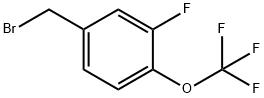 3-フルオロ-4-(トリフルオロメトキシ)ベンジルブロミド 化学構造式