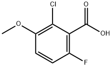 2-クロロ-6-フルオロ-3-メトキシ安息香酸 化学構造式