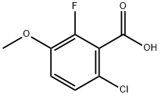 6-クロロ-2-フルオロ-3-メトキシ安息香酸 化学構造式