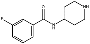 3-FLUORO-N-PIPERIDIN-4-YL-BENZAMIDE 化学構造式