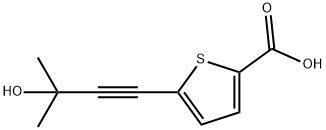 5-(3-ヒドロキシ-3-メチルブト-1-イニル)チオフェン-2-カルボン酸 化学構造式