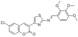 6-CHLORO-3-[2-[[(2,3,4-TRIMETHOXYPHENYL)METHYLENE]AMINO]-4-THIAZOLYL]-2H-1-BENZOPYRAN-2-ONE Structure