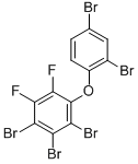 2,2′,3,4,4′-ペンタブロモ-5,6-ジフルオロジフェニルエーテル 化学構造式