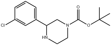 3-(3-氯苯基)哌嗪-1-羧酸叔丁酯, 886767-41-5, 结构式