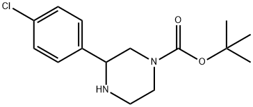 3-(4-クロロフェニル)ピペラジン-1-カルボン酸TERT-ブチルチルエステル 化学構造式