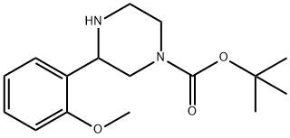 3-(2-METHOXY-PHENYL)-PIPERAZINE-1-CARBOXYLIC ACID TERT-BUTYL ESTER, 886768-01-0, 结构式