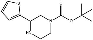 TERT-BUTYL 3-(THIOPHEN-2-YL)PIPERAZINE-1-CARBOXYLATE, 886771-38-6, 结构式