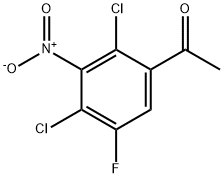 1-(2,4-ジクロロ-5-フルオロ-3-ニトロフェニル)エタノン 化学構造式