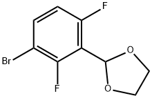 2-(3-ブロモ-2,6-ジフルオロフェニル)-1,3-ジオキソラン 化学構造式