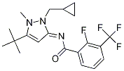 BenzaMide, N-[2-(cyclopropylMethyl)-5-(1,1-diMethylethyl)-1,2-dihydro-1-Methyl-3H-pyrazol-3-ylidene]-2-fluoro-3-(trifluoroMethyl)- 结构式