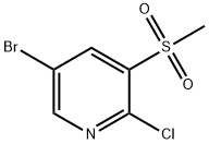 5-ブロモ-2-クロロ-3-(メチルスルホニル)ピリジン 化学構造式