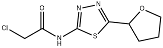 2-クロロ-N-[5-(テトラヒドロ-2-フラニル)-1,3,4-チアジアゾール-2-イル]アセトアミド 化学構造式