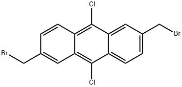 9,10-ジクロロ-2,6-ビス(ブロモメチル)アントラセン 化学構造式