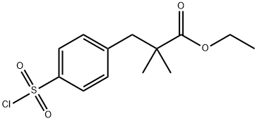 ETHYL 2,2-DIMETHYL-3-(4-CHLOROSULFONYLPHENYL)PROPIONATE Structure