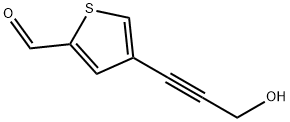 4-(3-ヒドロキシプロプ-1-イン-1-イル)チオフェン-2-カルブアルデヒド 化学構造式