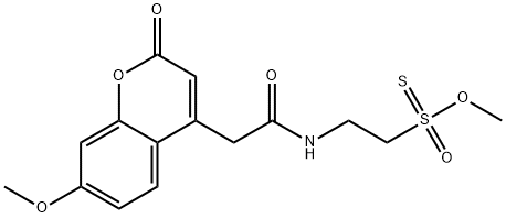 2-(2-(7-甲氧基-2-氧代-2H-色烯-4-基)乙酰氨基)乙烷-1-硫代磺酸邻甲基酯 结构式