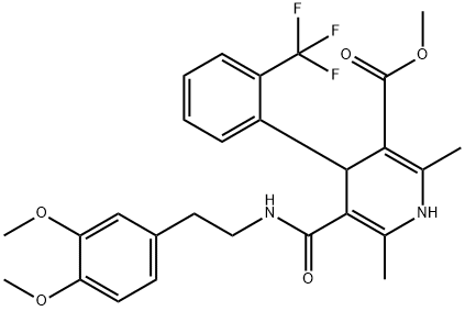 Methyl 1,4-Dihydro-2,6-dimethyl-4-(2trifluoromethyl)phenyl-pyridine-3-carboxylate-5-(3,4-dimethoxyphenyl)ethyl Carboxamide Structure