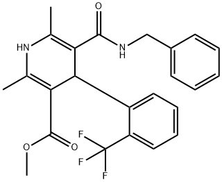 Methyl 1,4-Dihydro-2,6-dimethyl-4-(2trifluoromethyl)phenyl-pyridine-5-carboxylate-3-phenylmethyl Carboxamide Structure