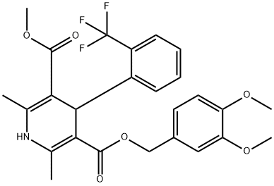 5-Methyl 3-(34Dimethoxybenzyl)-1,4-Dihydro-2,6-dimethyl-5-(2trifluoromethyl)phenyl-3,5-pyridinedicarboxylate, 887407-05-8, 结构式
