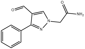 2-(4-甲烷酰-3-苯基-吡唑-1-基)乙酰胺, 887407-97-8, 结构式