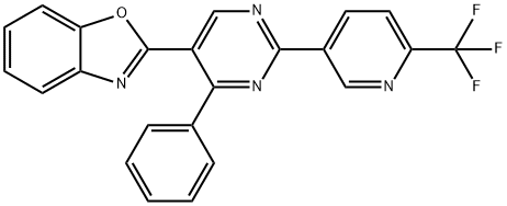 2-[4-PHENYL-2-(6-(TRIFLUOROMETHYL)PYRIDIN-3-YL)PYRIMIDIN-5-YL]BENZOXAZOLE Structure