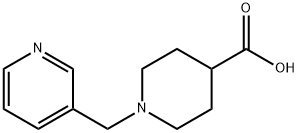 1-(3-ピリジニルメチル)-4-ピペリジンカルボン酸 化学構造式