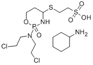 2-[ビス(2-クロロエチル)アミノ]-4-[(2-スルホエチル)チオ]テトラヒドロ-2H-1,3,2-オキサザホスホリン2-オキシド 化学構造式