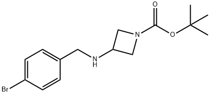 3-(4-BROMO-BENZYLAMINO)-AZETIDINE-1-CARBOXYLIC ACID TERT-BUTYL ESTER, 887579-73-9, 结构式