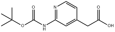 (2-tert-Butoxycarbonylamino-pyridin-4-yl)-acetic acid Structure