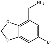 (6-溴苯并[D][1,3]二氧戊环-4-基)甲胺, 887581-73-9, 结构式