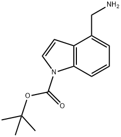 4-(氨基甲基)-1H-吲哚-1-甲酸盐酸盐叔丁基, 887584-07-8, 结构式