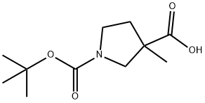 1-(叔丁氧基羰基)-3-甲基吡咯烷-3-甲酸, 887587-09-9, 结构式