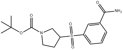 3-(3-CARBAMOYL-BENZENESULFONYL)-PYRROLIDINE-1-CARBOXYLIC ACID TERT-BUTYL ESTER Struktur