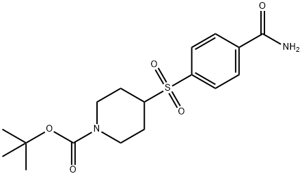 4-(4-CARBAMOYL-BENZENESULFONYL)-PIPERIDINE-1-CARBOXYLIC ACID TERT-BUTYL ESTER Struktur