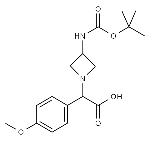 (3-TERT-BUTOXYCARBONYLAMINO-AZETIDIN-1-YL)-(4-METHOXY-PHENYL)-ACETIC ACID 结构式
