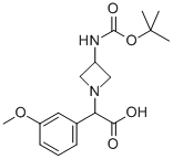 (3-TERT-BUTOXYCARBONYLAMINO-AZETIDIN-1-YL)-(3-METHOXY-PHENYL)-ACETIC ACID Structure