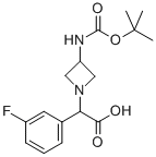 (3-TERT-BUTOXYCARBONYLAMINO-AZETIDIN-1-YL)-(3-FLUORO-PHENYL)-ACETIC ACID Structure