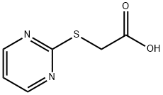 (2-ピリミジニルチオ)酢酸 化学構造式