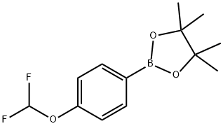 2-(4-(ジフルオロメトキシ)フェニル)-4,4,5,5-テトラメチル-1,3,2-ジオキサボロラン 化学構造式