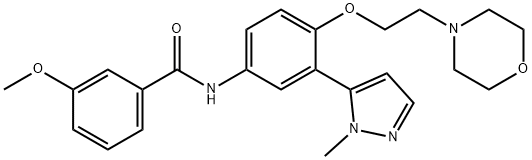 BenzaMide, 3-Methoxy-N-[3-(1-Methyl-1H-pyrazol-5-yl)-4-[2-(4-Morpholinyl)ethoxy]phenyl]- Structure