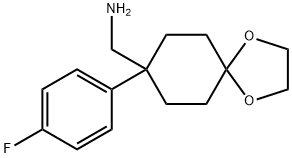 1-[8-(4-氟苯基)-1,4-二氧杂螺[4.5]癸烷-8-基]甲胺, 887979-07-9, 结构式
