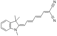MALONONITRILE, [6-(1,3,3-TRIMETHYL-2-INDOLINYLIDENE)-2,4-HEXADIENYLIDENE]-,88828-33-5,结构式