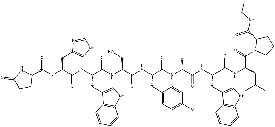 (DES-GLY10,D-ALA6,PRO-NHET9)-LHRH (SALMON) 结构式