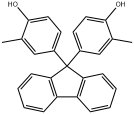 9,9-ビス(4-ヒドロキシ-3-メチルフェニル)フルオレン 化学構造式