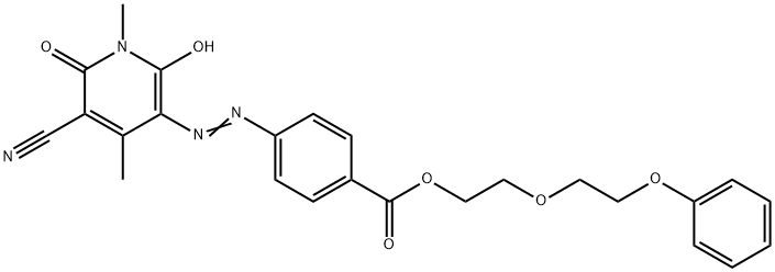 2-(2-phenoxyethoxy)ethyl 4-[(5-cyano-1,6-dihydro-2-hydroxy-1,4-dimethyl-6-oxopyridin-3-yl)azo]benzoate Structure