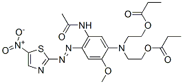 [[5-acetamido-4-[(5-nitrothiazol-2-yl)azo]-2-methoxyphenyl]imino]diethyl dipropionate  Struktur