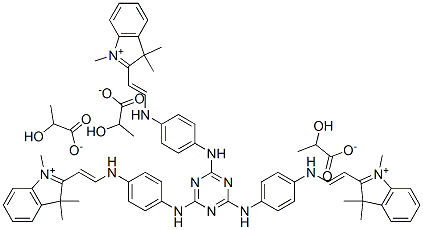 2,2',2''-[1,3,5-triazine-2,4,6-triyltris(imino-4,1-phenyleneiminovinylene)]tris(1,3,3-trimethyl-3H-indolium) trilactate 结构式